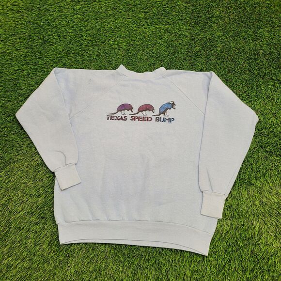 Vintage 1985 Funny Texas Sweatshirt Womens Large 21x23 Blue - Picture 1 of 16